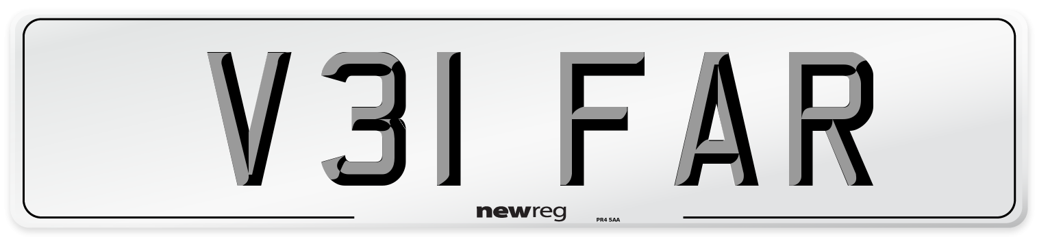 V31 FAR Number Plate from New Reg